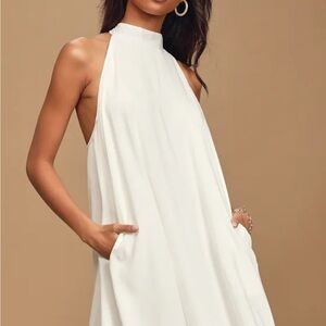 LULUS White Halter Dress